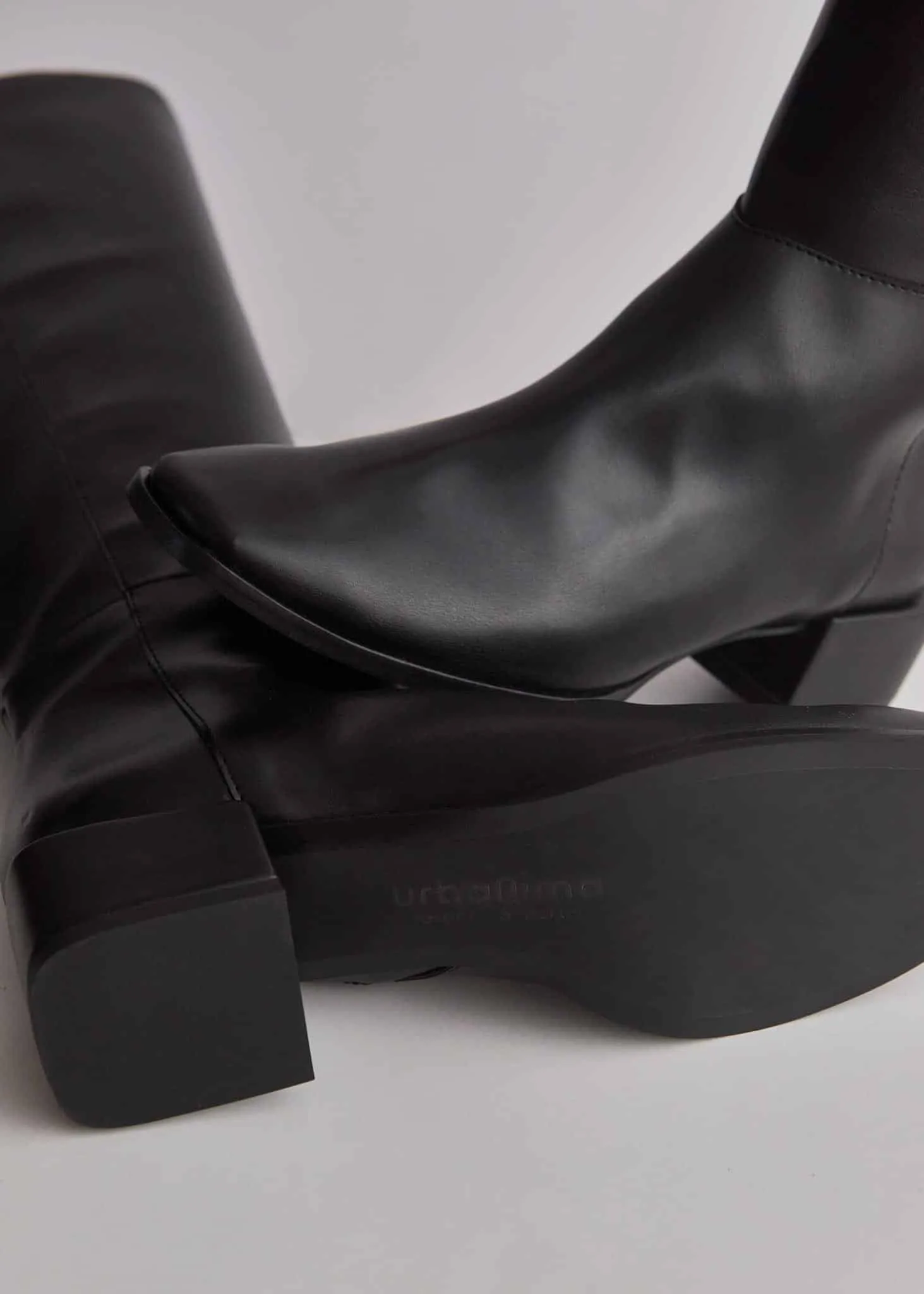 Village Vegan Leather High Boots | Black