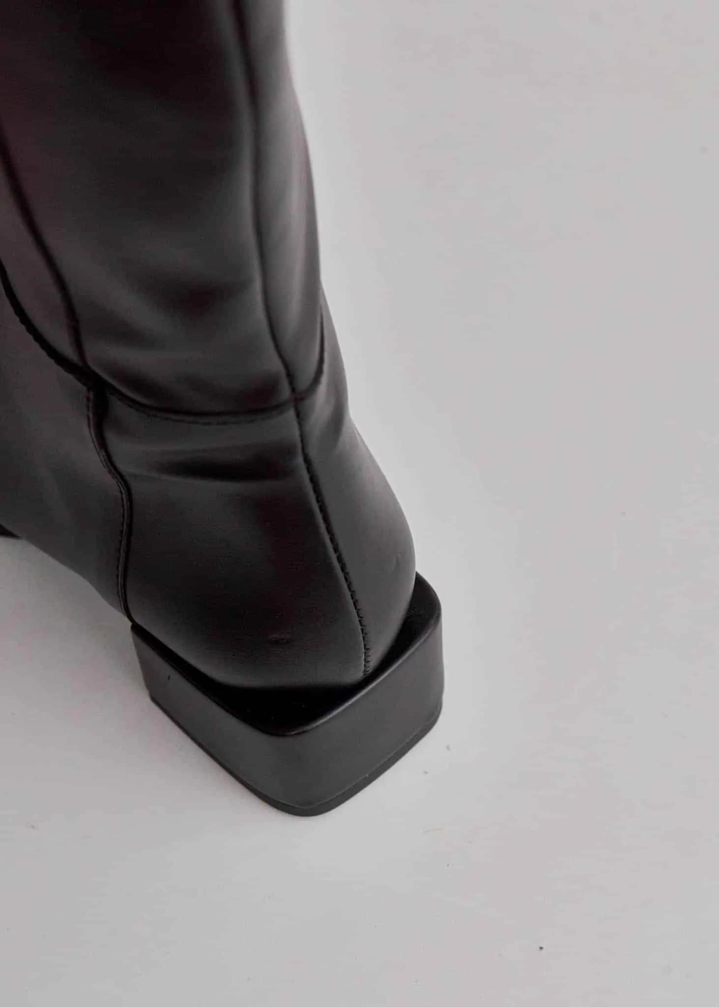 Village Vegan Leather High Boots | Black